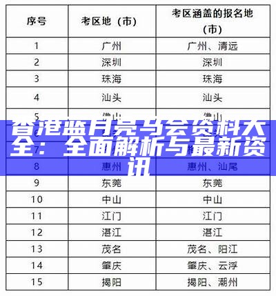 香港蓝月亮马会资料大全：全面解析与最新资讯